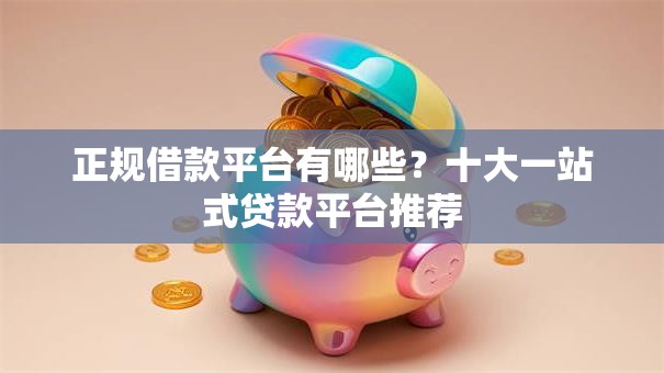 正规借款平台有哪些？十大一站式贷款平台推荐