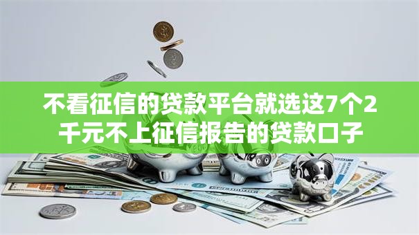 不看征信的贷款平台就选这7个2千元不上征信报告的贷款口子 不看征信的贷款平台就选这7个2千元不上征信报告的贷款口子