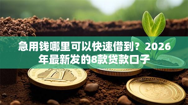 急用钱哪里可以快速借到？2026年最新发的8款贷款口子
