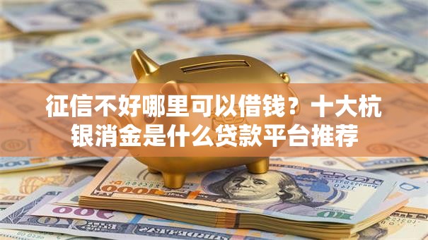 征信不好哪里可以借钱？十大杭银消金是什么贷款平台推荐