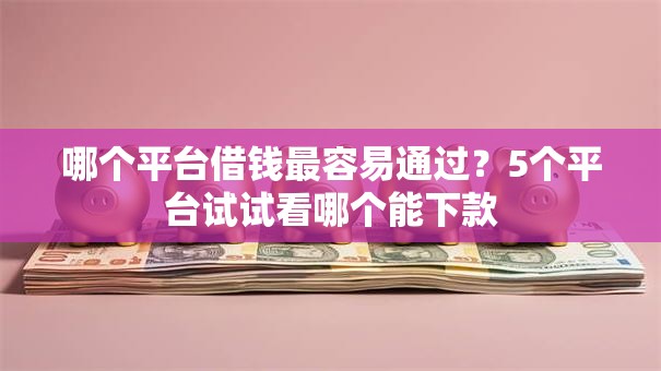 哪个平台借钱最容易通过？5个平台试试看哪个能下款