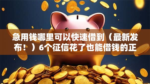 急用钱哪里可以快速借到（最新发布！）6个征信花了也能借钱的正规平台
