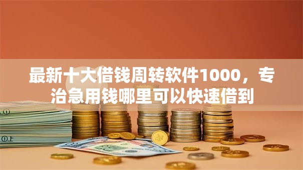最新十大借钱周转软件1000，专治急用钱哪里可以快速借到