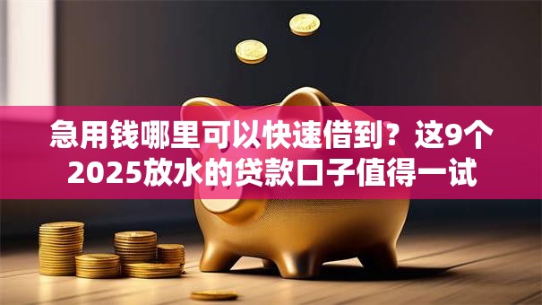 急用钱哪里可以快速借到？这9个2025放水的贷款口子值得一试