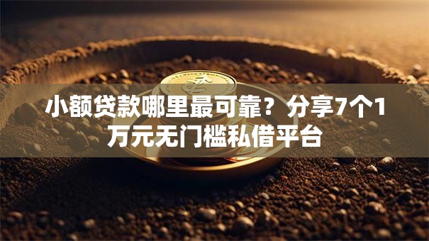 小额贷款哪里最可靠？分享7个1万元无门槛私借平台