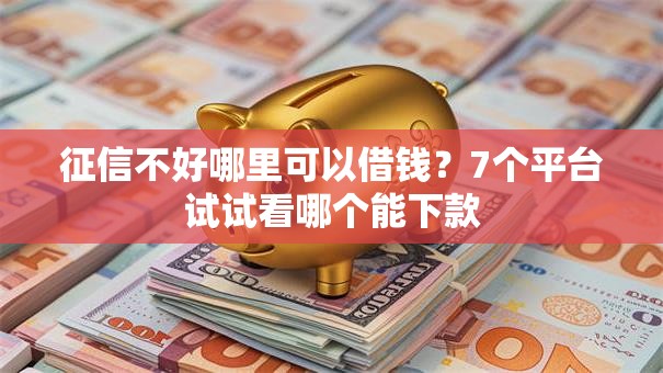 征信不好哪里可以借钱？7个平台试试看哪个能下款