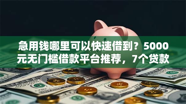 急用钱哪里可以快速借到？5000元无门槛借款平台推荐，7个贷款小平台盘点