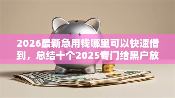 2026最新急用钱哪里可以快速借到，总结十个2025专门给黑户放款的平台！