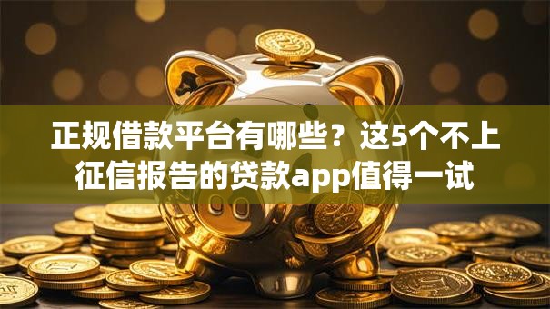 正规借款平台有哪些？这5个不上征信报告的贷款app值得一试