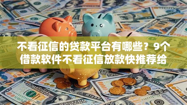 不看征信的贷款平台有哪些？9个借款软件不看征信放款快推荐给你