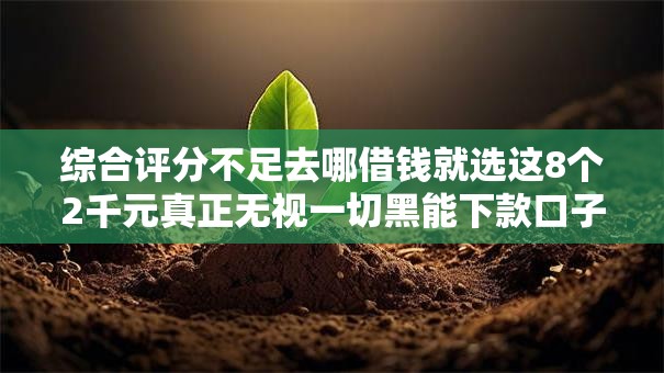 综合评分不足去哪借钱就选这8个2千元真正无视一切黑能下款口子 综合评分不足去哪借钱就选这8个2千元真正无视一切黑能下款口子