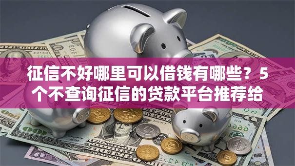 征信不好哪里可以借钱有哪些？5个不查询征信的贷款平台推荐给你