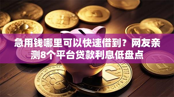 急用钱哪里可以快速借到？网友亲测8个平台贷款利息低盘点