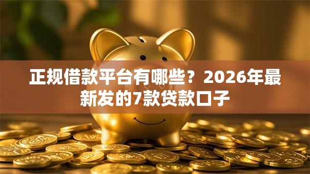 正规借款平台有哪些？2026年最新发的7款贷款口子