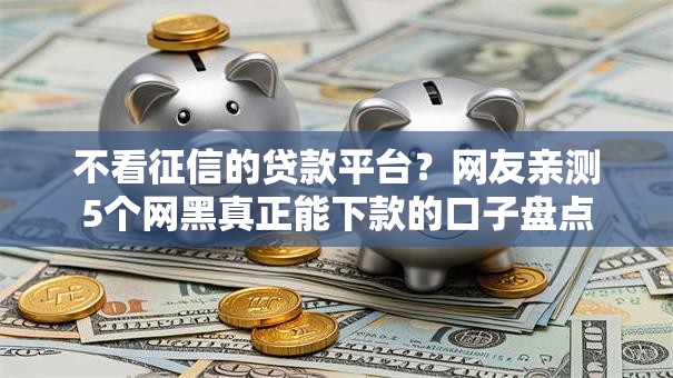 不看征信的贷款平台？网友亲测5个网黑真正能下款的口子盘点