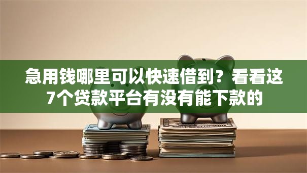 急用钱哪里可以快速借到？看看这7个贷款平台有没有能下款的