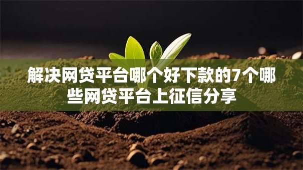 解决网贷平台哪个好下款的7个哪些网贷平台上征信分享 解决网贷平台哪个好下款的7个哪些网贷平台上征信分享