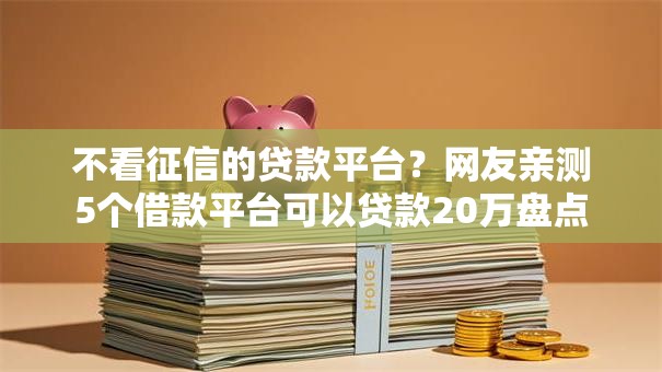 不看征信的贷款平台？网友亲测5个借款平台可以贷款20万盘点