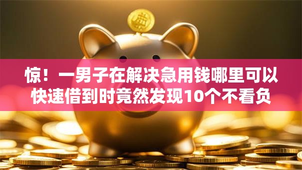 惊！一男子在解决急用钱哪里可以快速借到时竟然发现10个不看负债的长期网贷软件，事后分享了出来