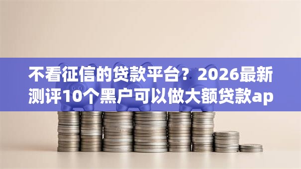 不看征信的贷款平台?2026最新测评10个黑户可以做大额贷款app 不看征信的贷款平台?2026最新测评10个黑户可以做大额贷款app