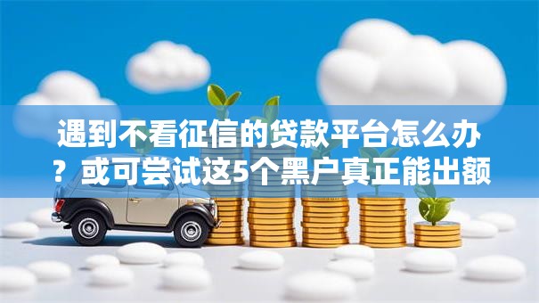 遇到不看征信的贷款平台怎么办?或可尝试这5个黑户真正能出额度的软件 遇到不看征信的贷款平台怎么办?或可尝试这5个黑户真正能出额度的软件