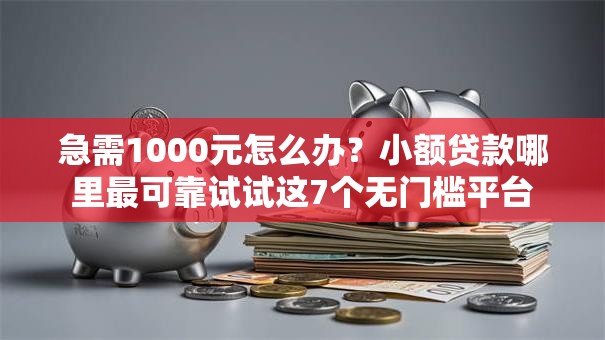 急需1000元怎么办？小额贷款哪里最可靠试试这7个无门槛平台