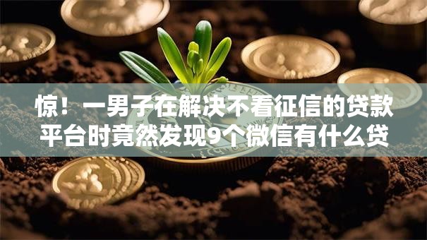 惊!一男子在解决不看征信的贷款平台时竟然发现9个微信有什么贷款平台,事后分享了出来 惊!一男子在解决不看征信的贷款平台时竟然发现9个微信有什么贷款平台,事后分享了出来