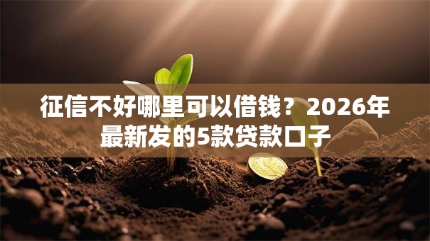 征信不好哪里可以借钱?2026年最新发的5款贷款口子 征信不好哪里可以借钱?2026年最新发的5款贷款口子