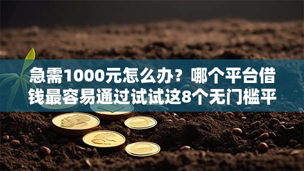 急需1000元怎么办?哪个平台借钱最容易通过试试这8个无门槛平台 急需1000元怎么办?哪个平台借钱最容易通过试试这8个无门槛平台