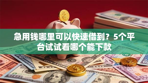急用钱哪里可以快速借到？5个平台试试看哪个能下款