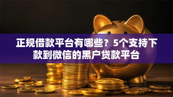 正规借款平台有哪些？5个支持下款到微信的黑户贷款平台