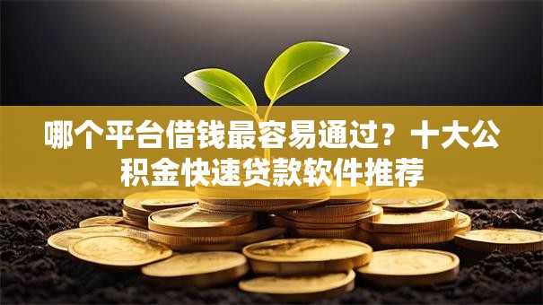 哪个平台借钱最容易通过？十大公积金快速贷款软件推荐