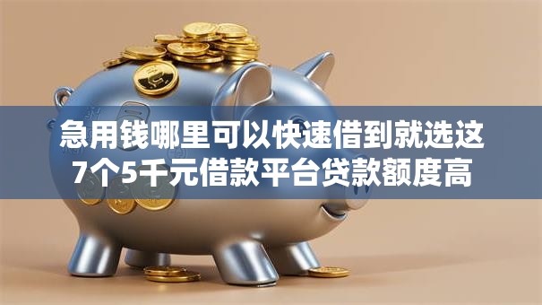 急用钱哪里可以快速借到就选这7个5千元借款平台贷款额度高