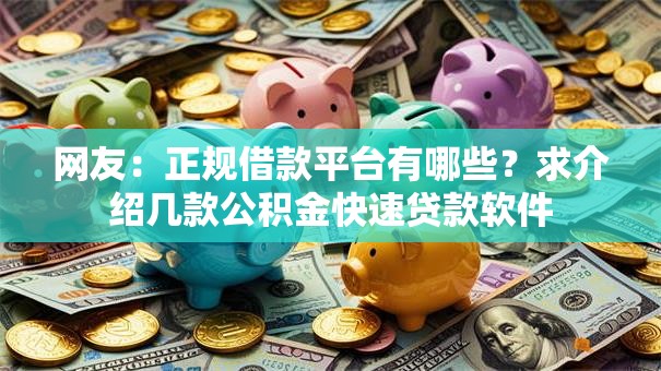 网友:正规借款平台有哪些?求介绍几款公积金快速贷款软件 网友:正规借款平台有哪些?求介绍几款公积金快速贷款软件