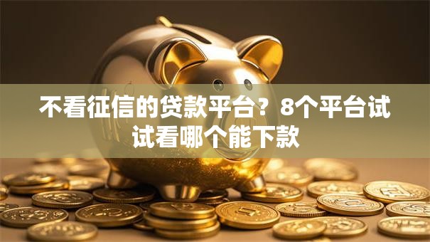 不看征信的贷款平台?8个平台试试看哪个能下款 不看征信的贷款平台?8个平台试试看哪个能下款