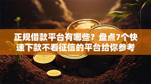 正规借款平台有哪些?盘点7个快速下款不看征信的平台给你参考 正规借款平台有哪些?盘点7个快速下款不看征信的平台给你参考