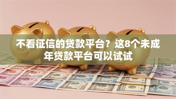 不看征信的贷款平台？这8个未成年贷款平台可以试试