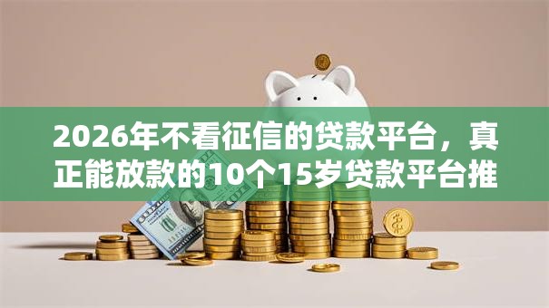2026年不看征信的贷款平台，真正能放款的10个15岁贷款平台推荐