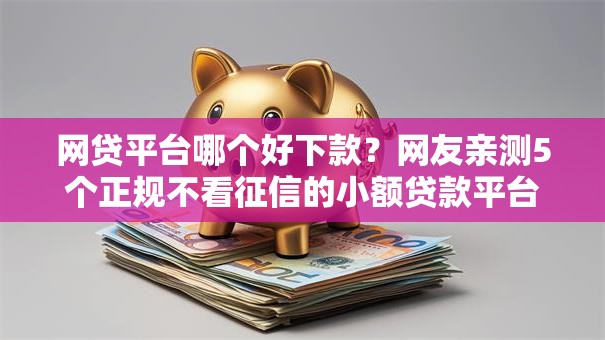 网贷平台哪个好下款？网友亲测5个正规不看征信的小额贷款平台盘点
