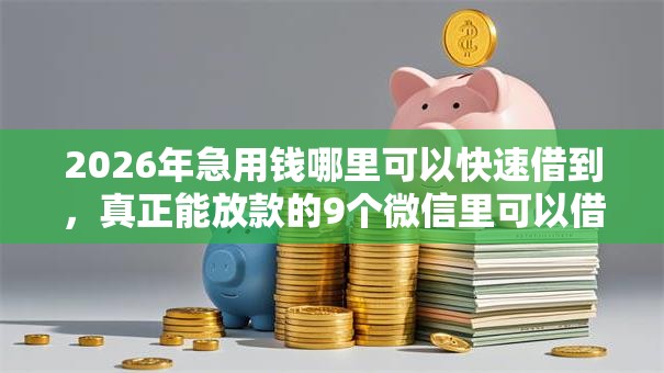 2026年急用钱哪里可以快速借到，真正能放款的9个微信里可以借钱的平台推荐