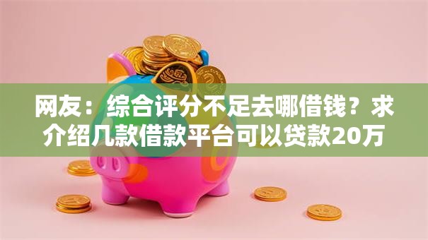 网友：综合评分不足去哪借钱？求介绍几款借款平台可以贷款20万