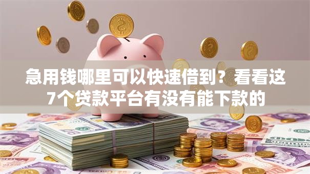 急用钱哪里可以快速借到?看看这7个贷款平台有没有能下款的 急用钱哪里可以快速借到?看看这7个贷款平台有没有能下款的