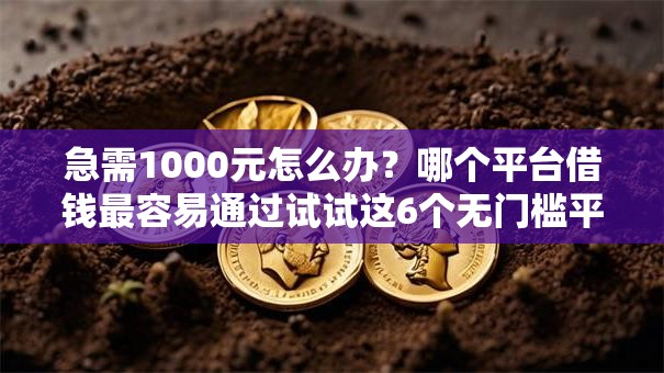 急需1000元怎么办？哪个平台借钱最容易通过试试这6个无门槛平台