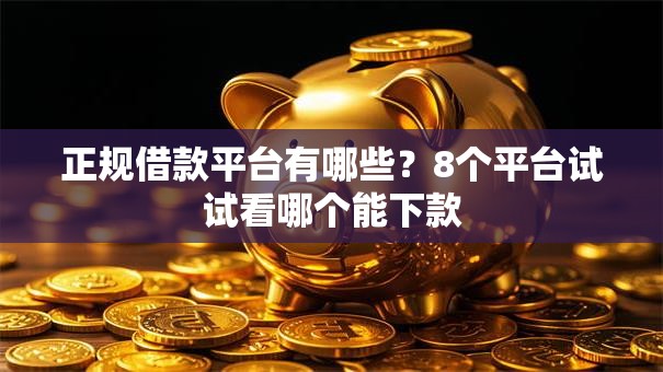 正规借款平台有哪些？8个平台试试看哪个能下款