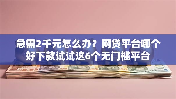 急需2千元怎么办?网贷平台哪个好下款试试这6个无门槛平台 急需2千元怎么办?网贷平台哪个好下款试试这6个无门槛平台