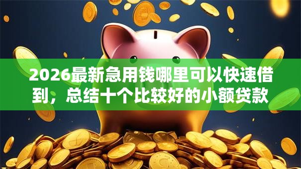 2026最新急用钱哪里可以快速借到，总结十个比较好的小额贷款软件！