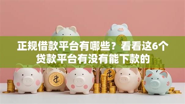 正规借款平台有哪些?看看这6个贷款平台有没有能下款的 正规借款平台有哪些?看看这6个贷款平台有没有能下款的