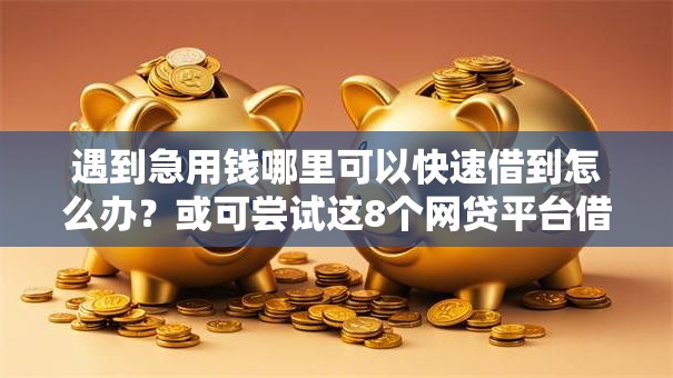 遇到急用钱哪里可以快速借到怎么办?或可尝试这8个网贷平台借钱靠谱 遇到急用钱哪里可以快速借到怎么办?或可尝试这8个网贷平台借钱靠谱