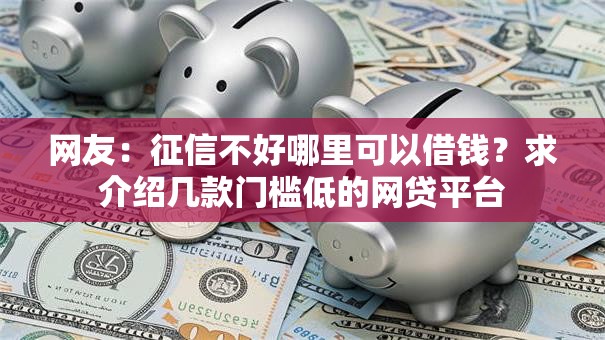网友：征信不好哪里可以借钱？求介绍几款门槛低的网贷平台