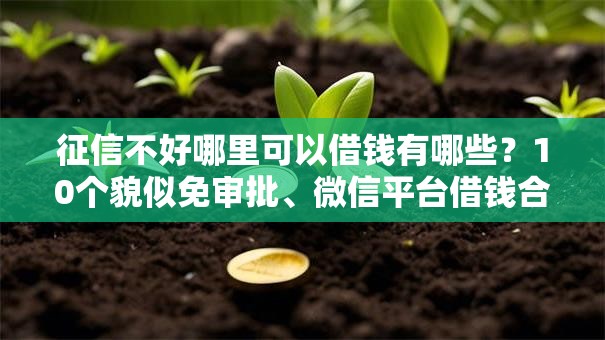 征信不好哪里可以借钱有哪些？10个貌似免审批、微信平台借钱合集
